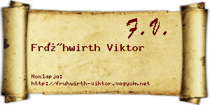 Frühwirth Viktor névjegykártya